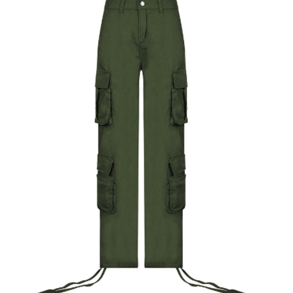 Cargo Solid Baggy Pants